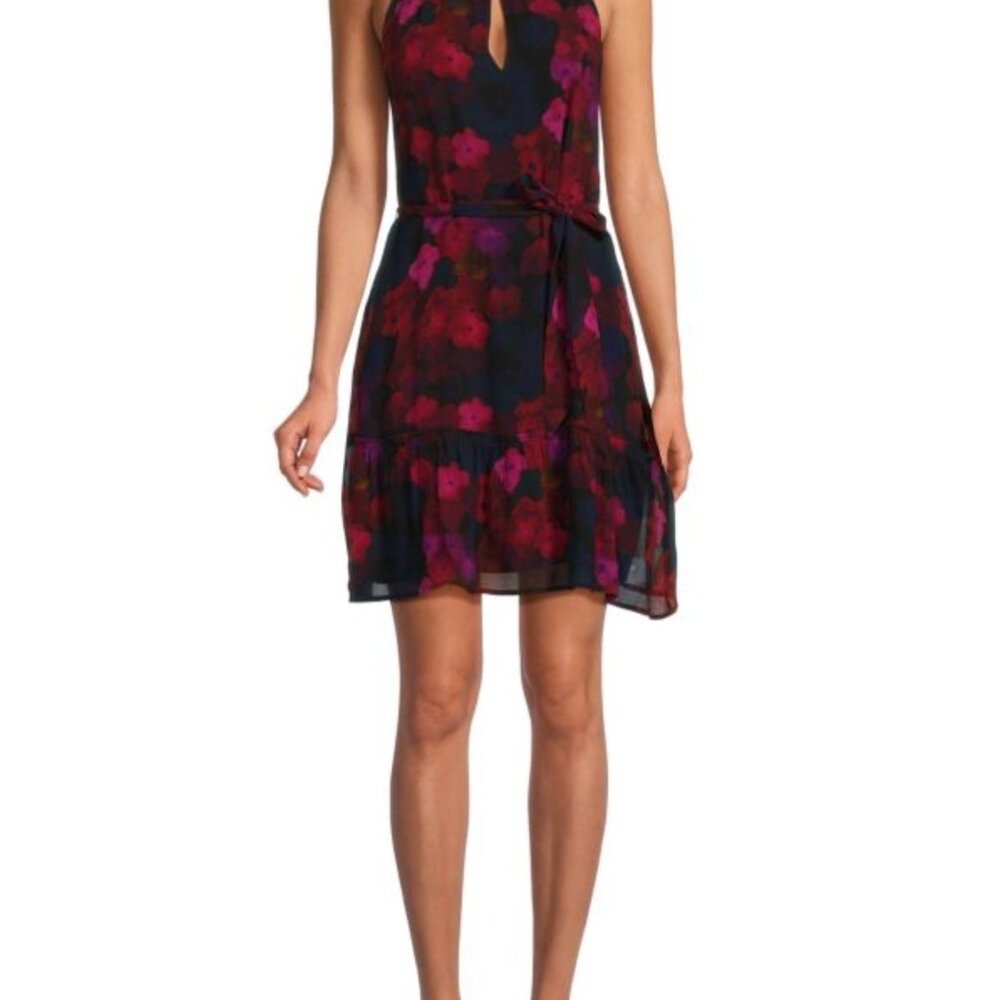 PAIGE Floral Dress in Black and Pink